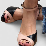 Noirella - Sapatos de salto médio com tira no tornozelo