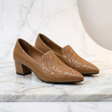 Olene - Sapatos de Salto em Pele Vegan com Bordado Suave