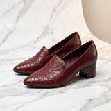 Olene - Sapatos de Salto em Pele Vegan com Bordado Suave