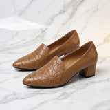 Olene - Sapatos de Salto em Pele Vegan com Bordado Suave