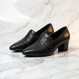 Olene - Sapatos de Salto em Pele Vegan com Bordado Suave