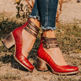 Ginevra - Sapatos de salto alto com tiras múltiplas e sola grossa