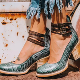 Ginevra - Sapatos de salto alto com tiras múltiplas e sola grossa