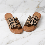 Tareyja - Sandálias bicolores com estampado de leopardo